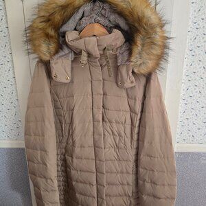 Jones New York Puffer Faux Fur Trimmed Hood